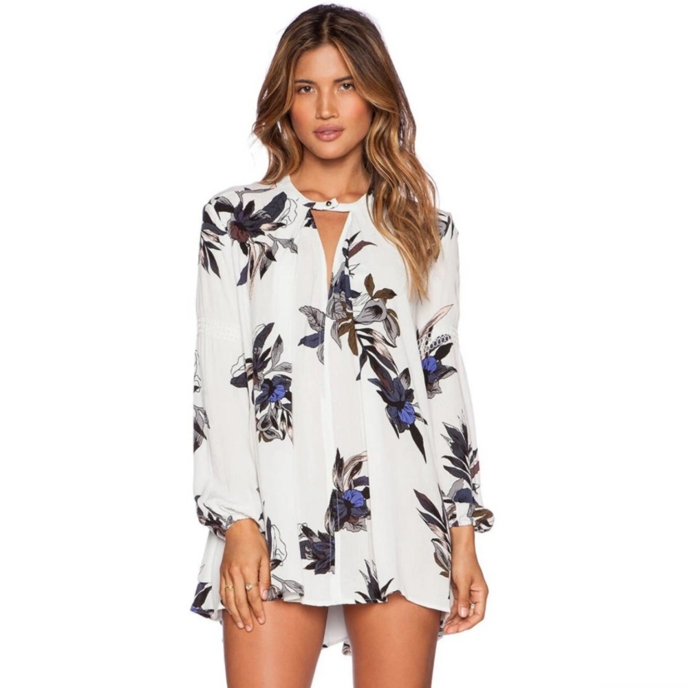 Free People Tree Swing Long Sleeve Tunic Sz Small